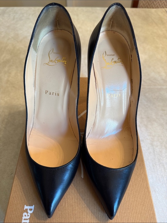Christian Louboutin Shoes - Christian Louboutin Black Pointed-Toe Leather Pumps